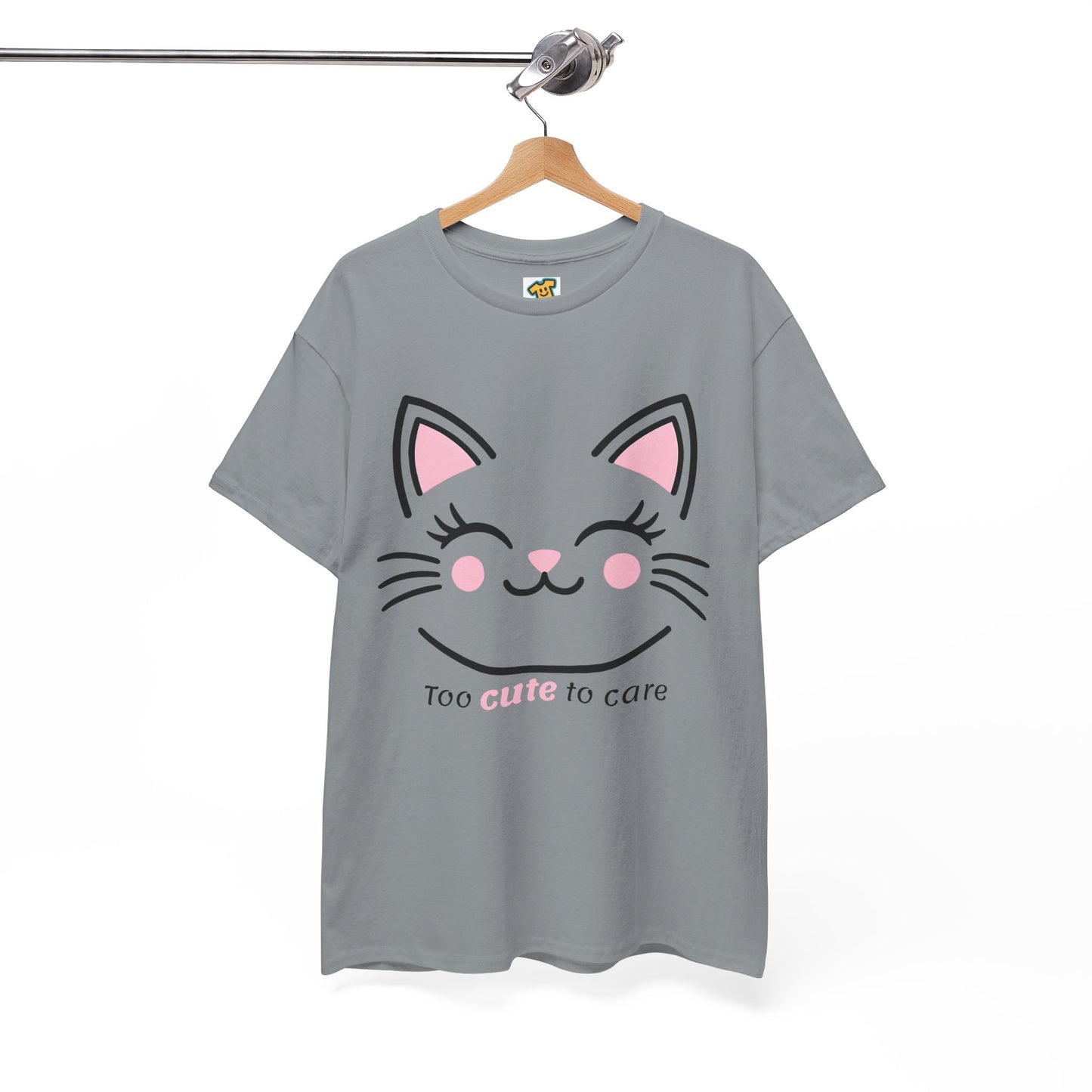 Cat Face Tee - Minimalist Kawaii Design - Too Cute to Care