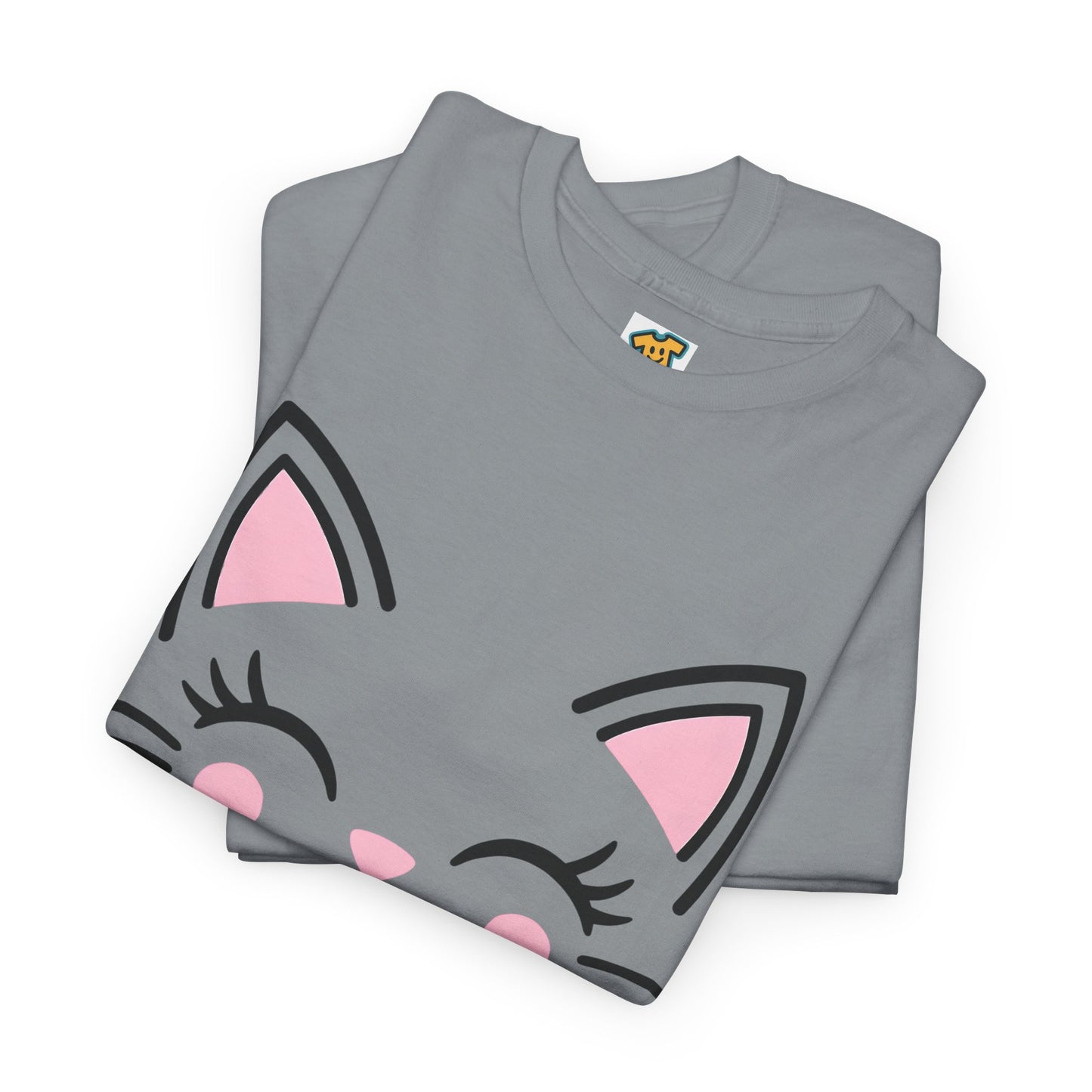 Cat Face Tee - Minimalist Kawaii Design - Too Cute to Care