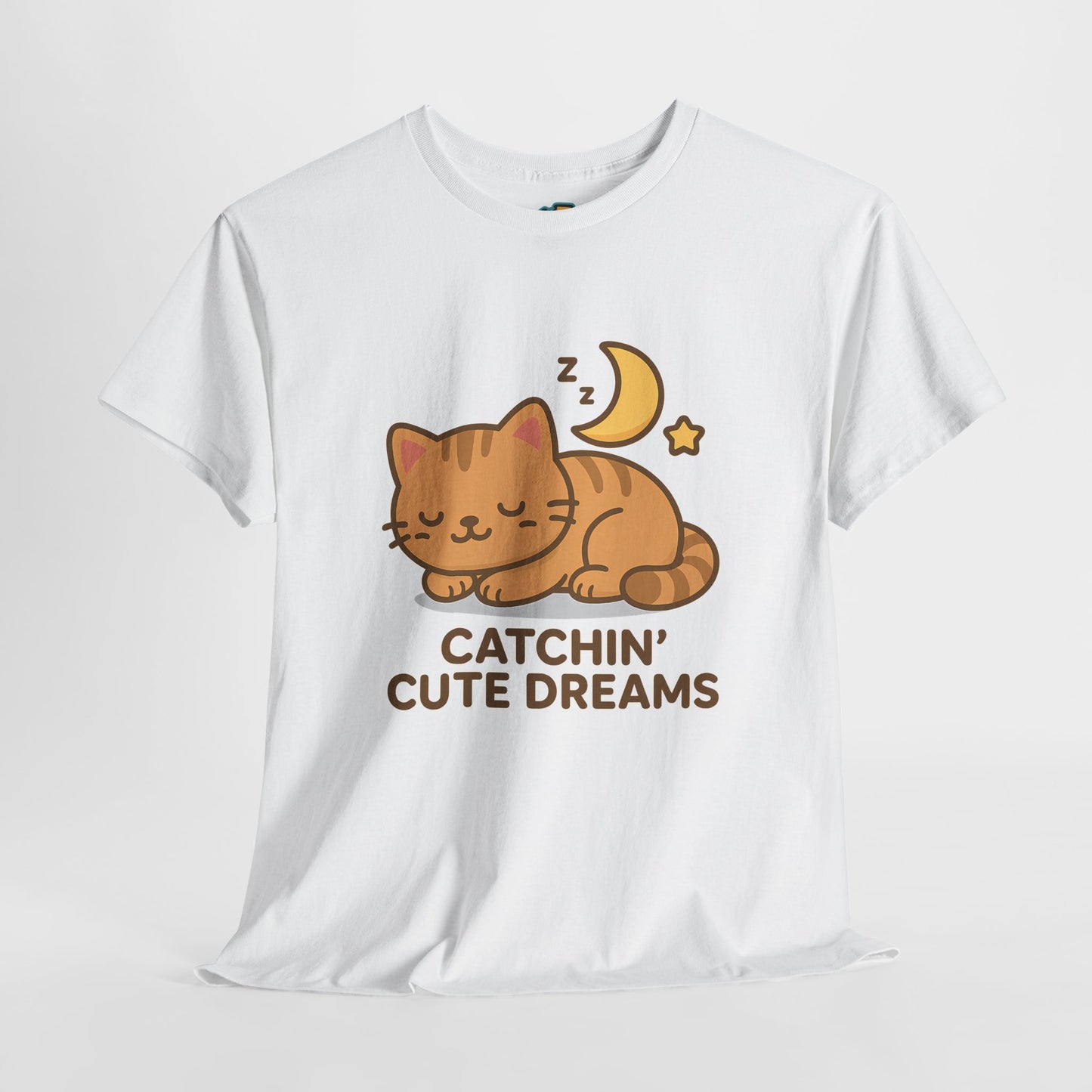 Cute Baby Cat Catchin' Dreams Tee, Cat Lover Gift, Fun T-Shirt, Animal Lover Apparel, Birthday Present, Cozy Casual Wear