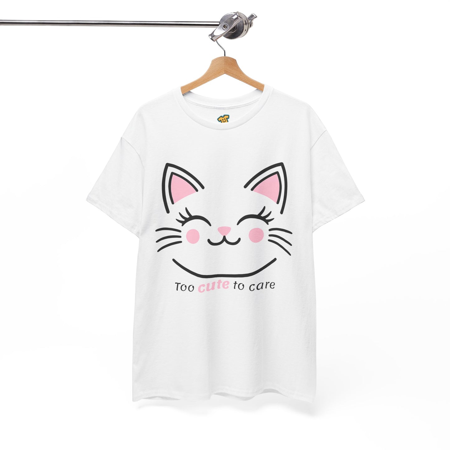 Cat Face Tee - Minimalist Kawaii Design - Too Cute to Care