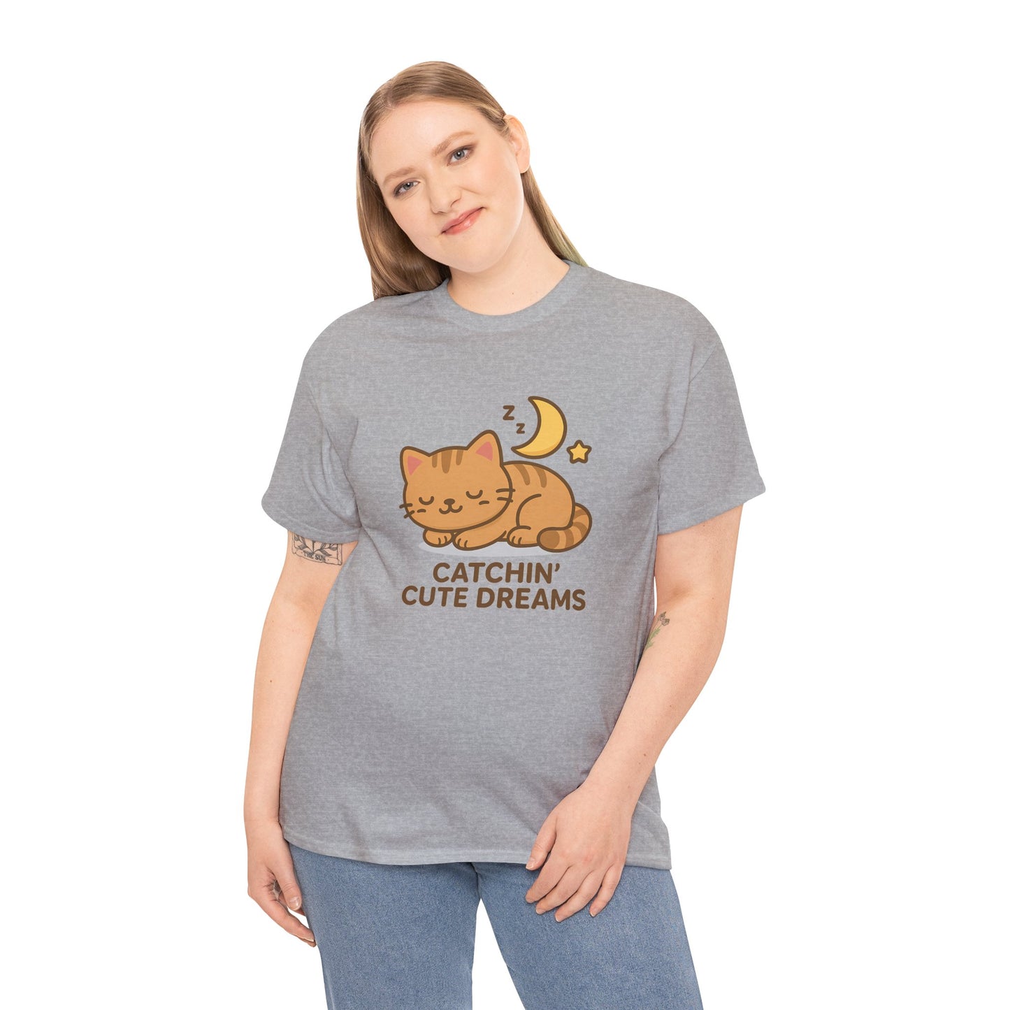 Cute Baby Cat Catchin' Dreams Tee, Cat Lover Gift, Fun T-Shirt, Animal Lover Apparel, Birthday Present, Cozy Casual Wear