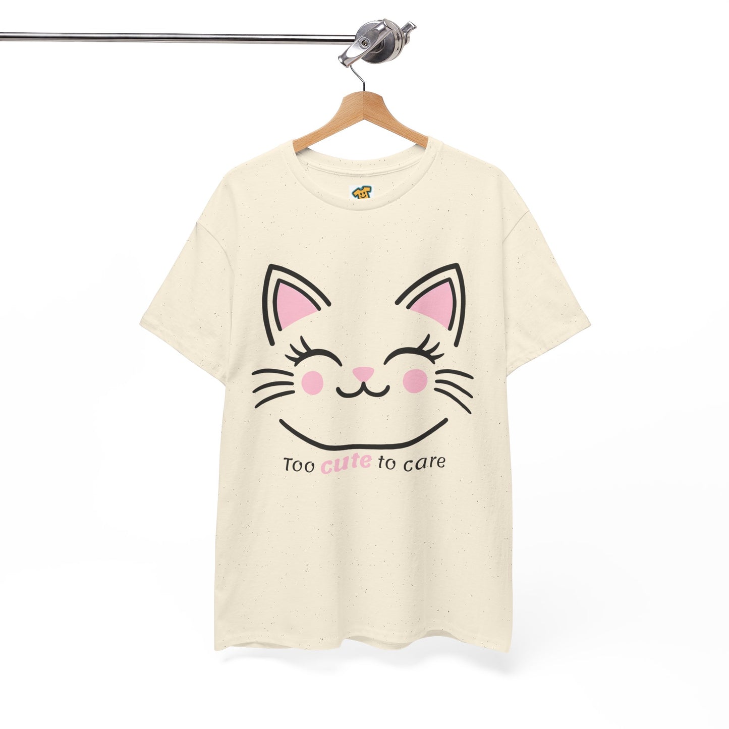 Cat Face Tee - Minimalist Kawaii Design - Too Cute to Care