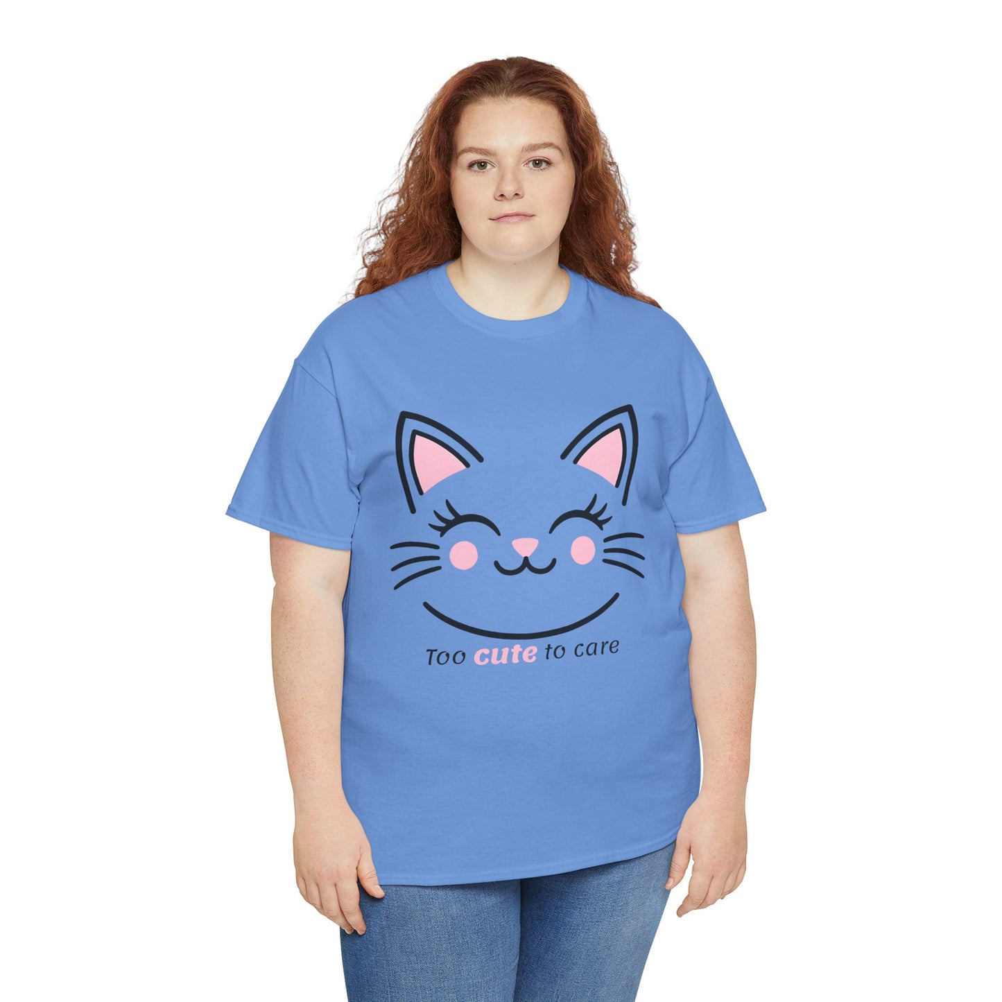 Cat Face Tee - Minimalist Kawaii Design - Too Cute to Care