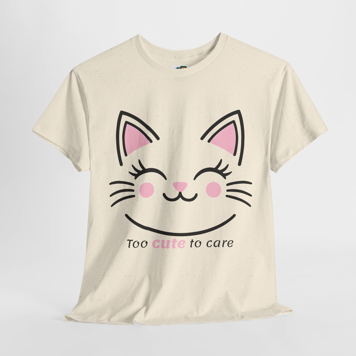 Cat Face Tee - Minimalist Kawaii Design - Too Cute to Care