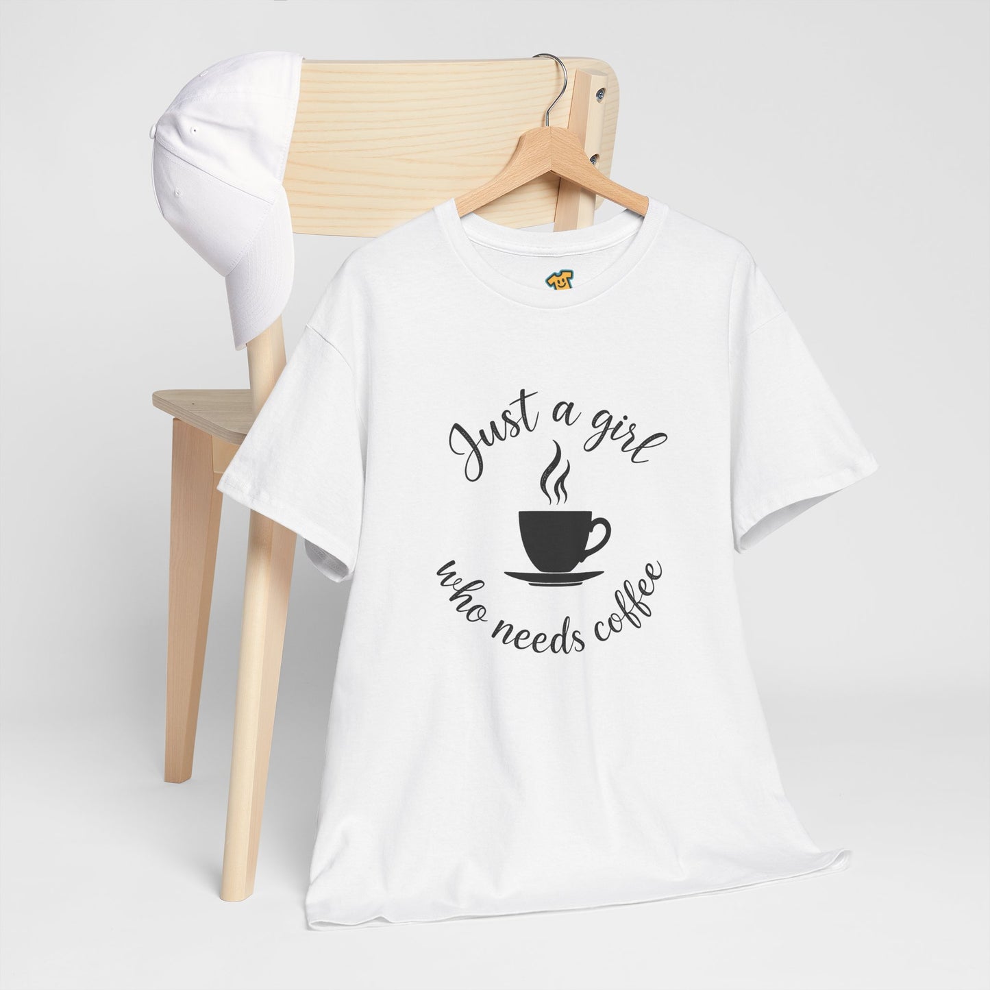 Coffee Lover Tee 'Just a girl who needs coffee' Heavy Cotton Tee