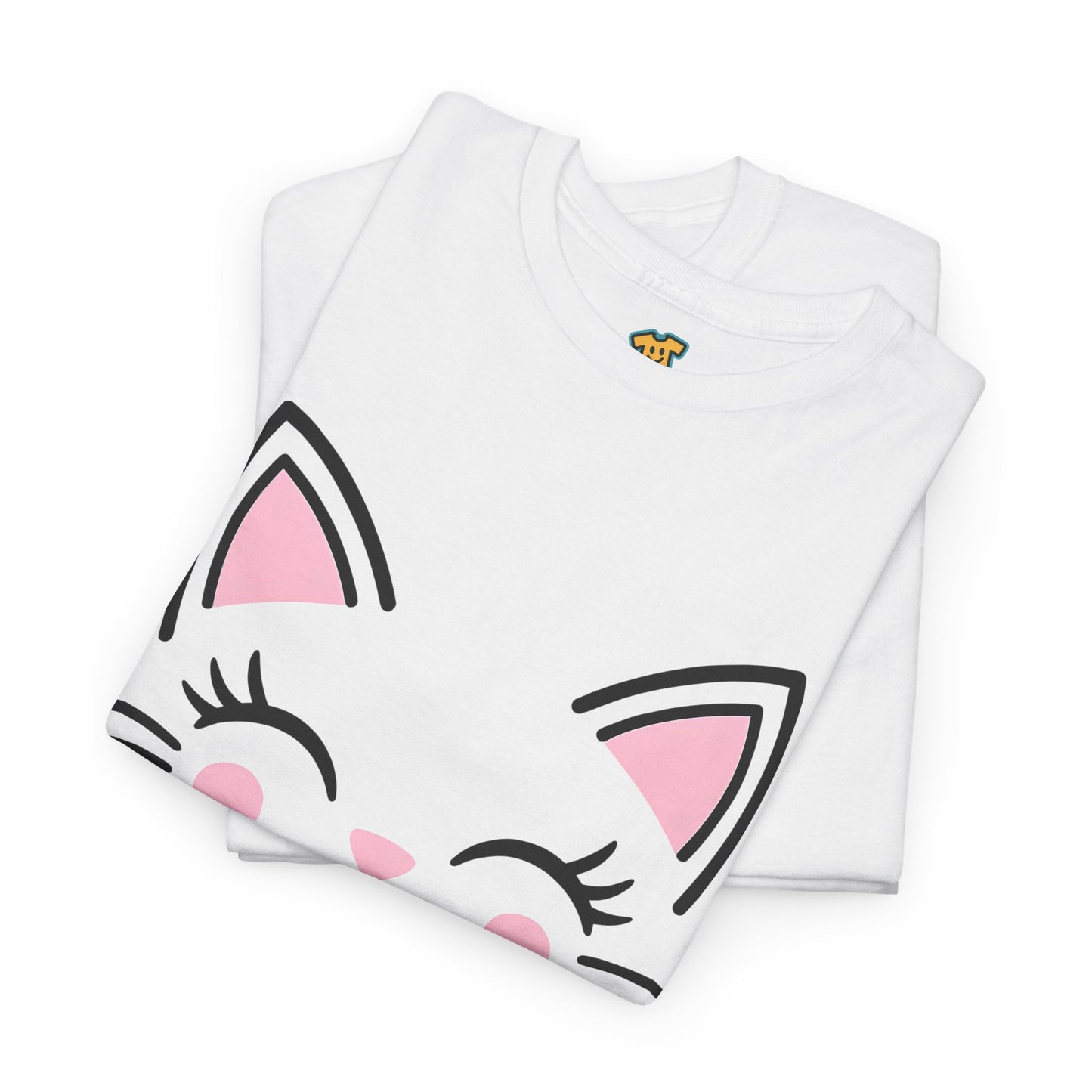 Cat Face Tee - Minimalist Kawaii Design - Too Cute to Care