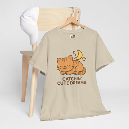 Cute Baby Cat Catchin' Dreams Tee, Cat Lover Gift, Fun T-Shirt, Animal Lover Apparel, Birthday Present, Cozy Casual Wear