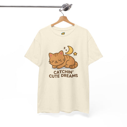 Cute Baby Cat Catchin' Dreams Tee, Cat Lover Gift, Fun T-Shirt, Animal Lover Apparel, Birthday Present, Cozy Casual Wear