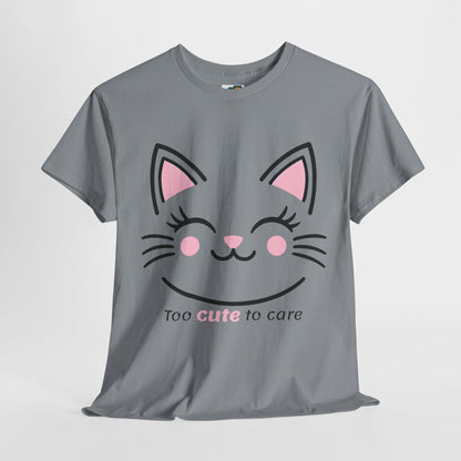 Cat Face Tee - Minimalist Kawaii Design - Too Cute to Care