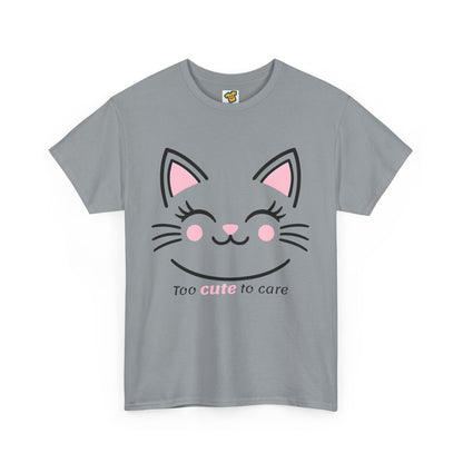 Cat Face Tee - Minimalist Kawaii Design - Too Cute to Care