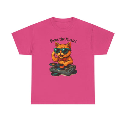 Groovy DJ Cat T-Shirt - Paws the Music