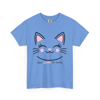 Cat Face Tee - Minimalist Kawaii Design - Too Cute to Care