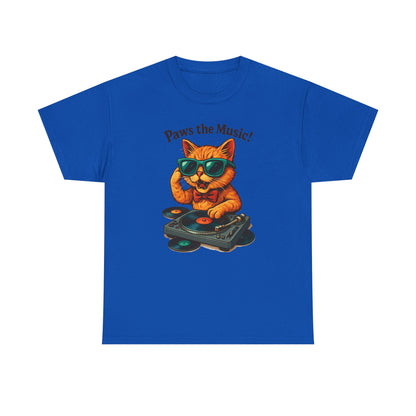 Groovy DJ Cat T-Shirt - Paws the Music