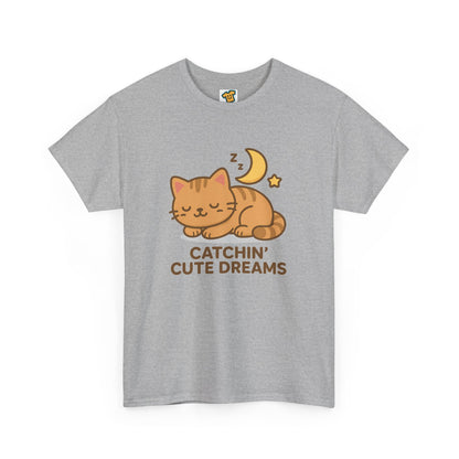 Cute Baby Cat Catchin' Dreams Tee, Cat Lover Gift, Fun T-Shirt, Animal Lover Apparel, Birthday Present, Cozy Casual Wear