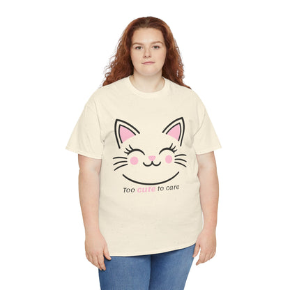 Cat Face Tee - Minimalist Kawaii Design - Too Cute to Care