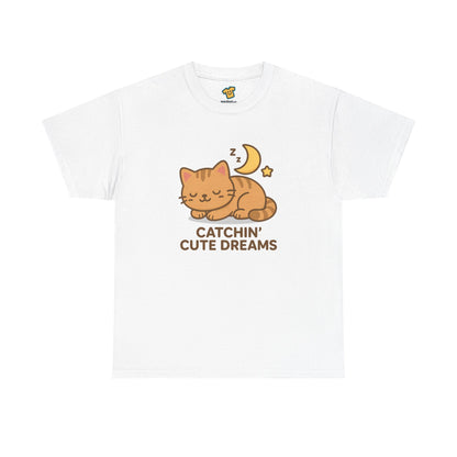 Cute Baby Cat Catchin' Dreams Tee, Cat Lover Gift, Fun T-Shirt, Animal Lover Apparel, Birthday Present, Cozy Casual Wear