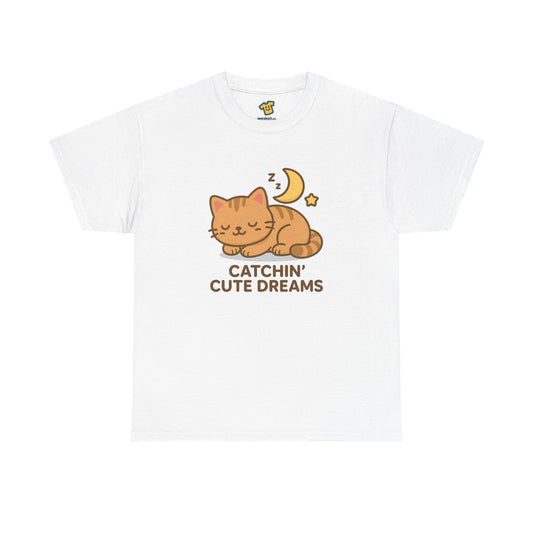 Cute Baby Cat Catchin' Dreams Tee, Cat Lover Gift, Fun T-Shirt, Animal Lover Apparel, Birthday Present, Cozy Casual Wear