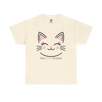 Cat Face Tee - Minimalist Kawaii Design - Too Cute to Care