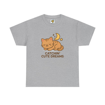 Cute Baby Cat Catchin' Dreams Tee, Cat Lover Gift, Fun T-Shirt, Animal Lover Apparel, Birthday Present, Cozy Casual Wear