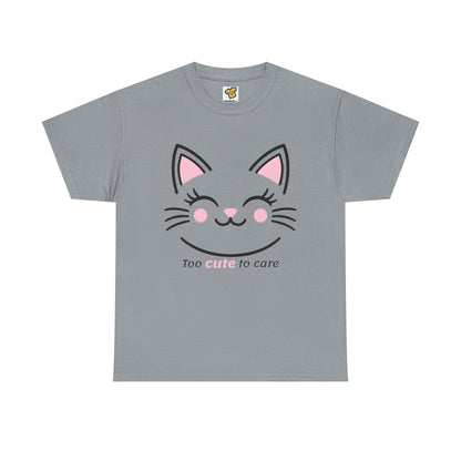 Cat Face Tee - Minimalist Kawaii Design - Too Cute to Care
