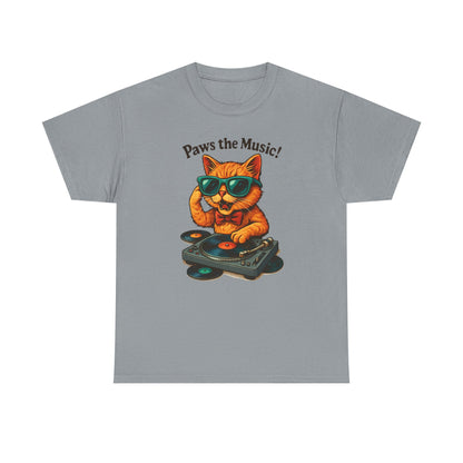 Groovy DJ Cat T-Shirt - Paws the Music