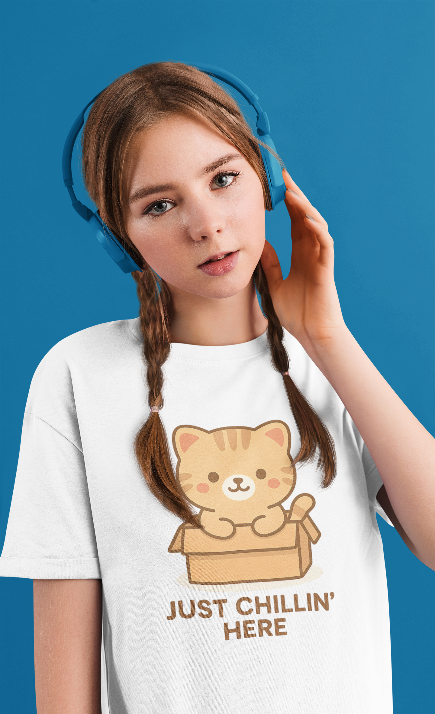 Cute Cat Just Chillin' Tee, Cat Lover Gift, Fun T-Shirt, Animal Lover Apparel, Birthday Present, Cozy Casual Wear