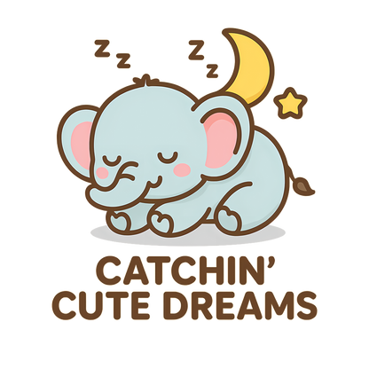 Cute Baby Elephant Catchin' Dreams Tee, Animal Lover Gift, Fun T-Shirt, Elephant Shirt, Birthday Present, Cozy Casual Wear