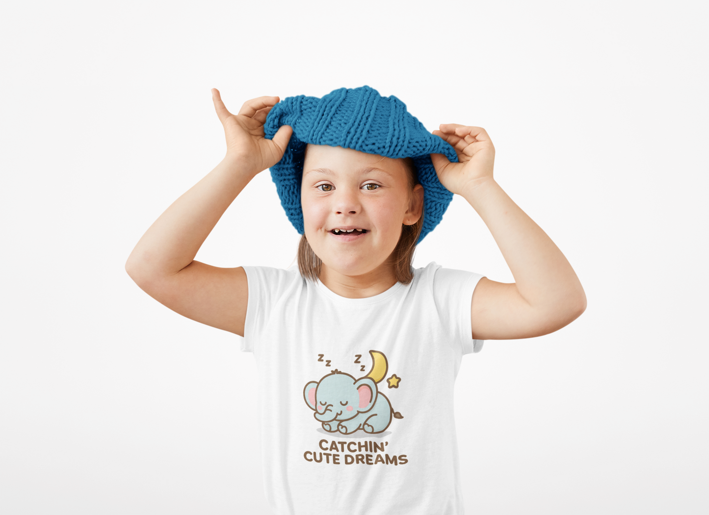 Cute Baby Elephant Catchin' Dreams Tee, Animal Lover Gift, Fun T-Shirt, Elephant Shirt, Birthday Present, Cozy Casual Wear
