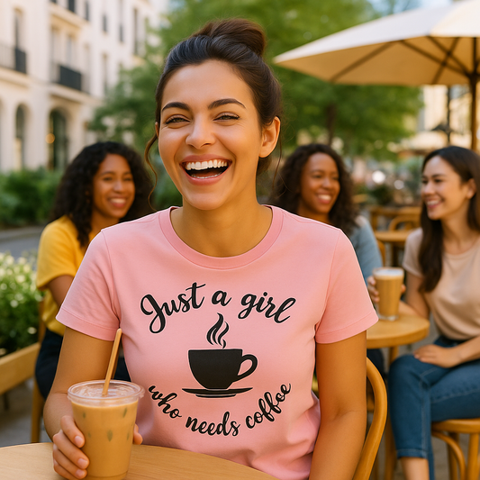 Coffee Lover Tee  'Just a girl who needs coffee' Heavy Cotton Tee