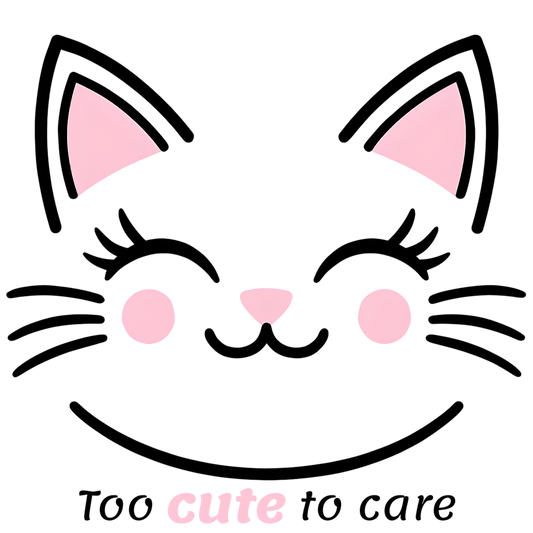Cat Face Tee - Minimalist Kawaii Design - Too Cute to Care
