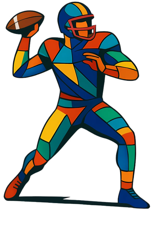 Vibrant Geometric Quarterback T-Shirt