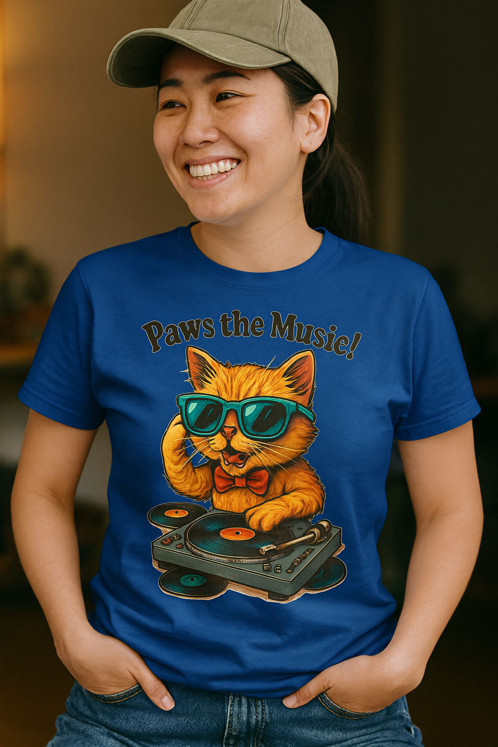 Groovy DJ Cat T-Shirt - Paws the Music