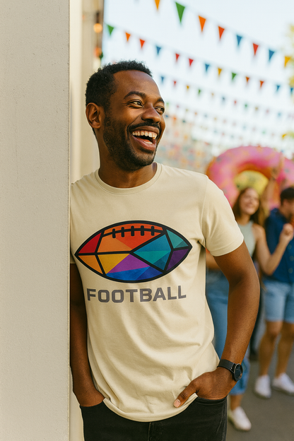 Vibrant Geometric Football T-Shirt