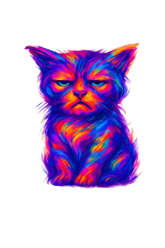 Vivid Grumpy Cat Art Tee