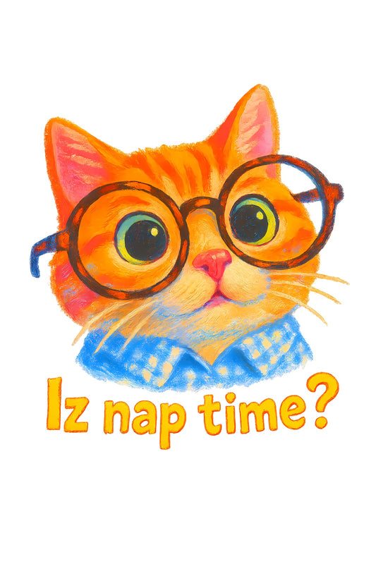Adorable Cat 'Iz Nap Time?' T-Shirt