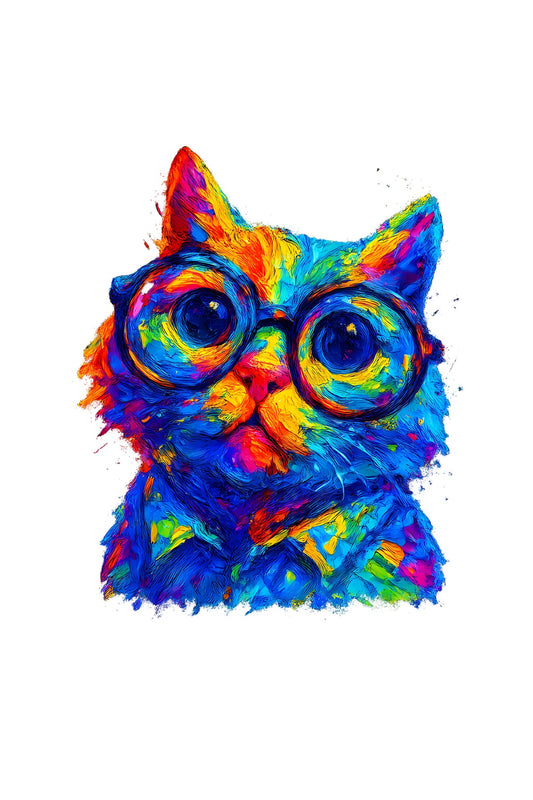 Vibrant Retro Cat T-Shirt