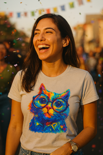 Vibrant Retro Cat T-Shirt