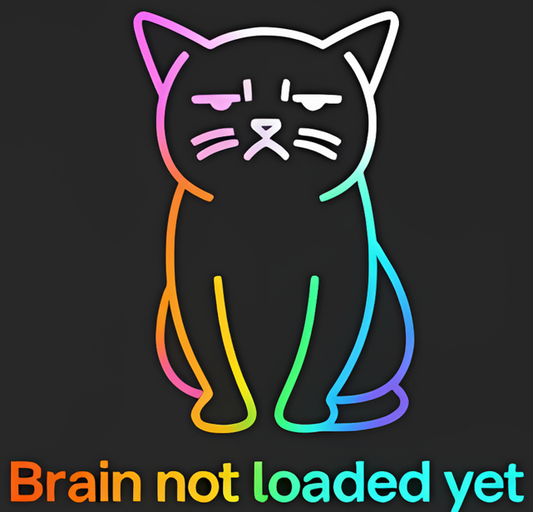 Rainbow Cat: Brain Not Loaded T-Shirt