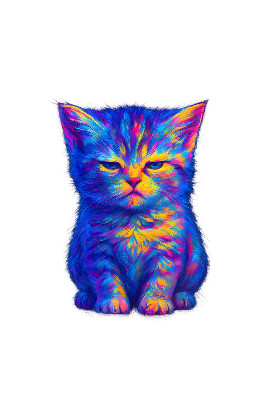 Neon Glow Cat T-Shirt