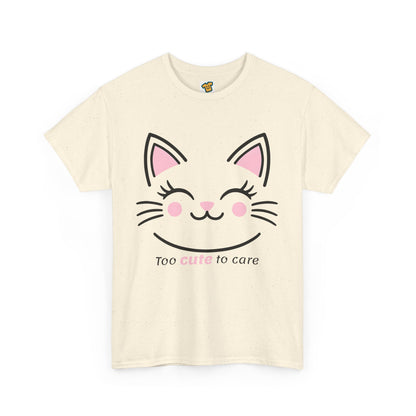 Cat Face Tee - Minimalist Kawaii Design - Too Cute to Care