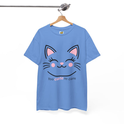 Cat Face Tee - Minimalist Kawaii Design - Too Cute to Care