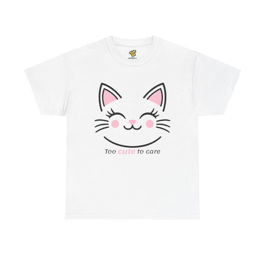 Cat Face Tee - Minimalist Kawaii Design - Too Cute to Care