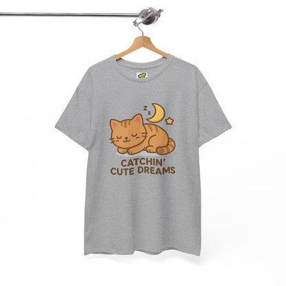 Cute Baby Cat Catchin' Dreams Tee, Cat Lover Gift, Fun T-Shirt, Animal Lover Apparel, Birthday Present, Cozy Casual Wear