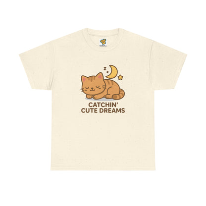 Cute Baby Cat Catchin' Dreams Tee, Cat Lover Gift, Fun T-Shirt, Animal Lover Apparel, Birthday Present, Cozy Casual Wear
