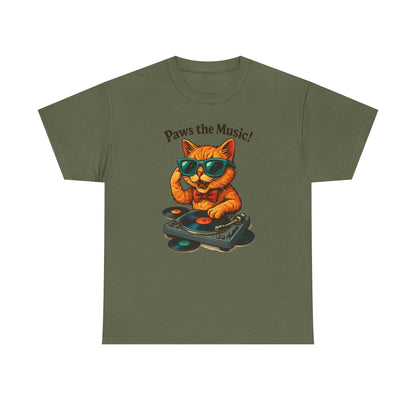 Groovy DJ Cat T-Shirt - Paws the Music