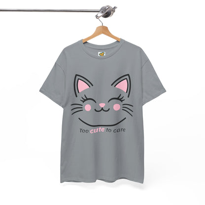 Cat Face Tee - Minimalist Kawaii Design - Too Cute to Care