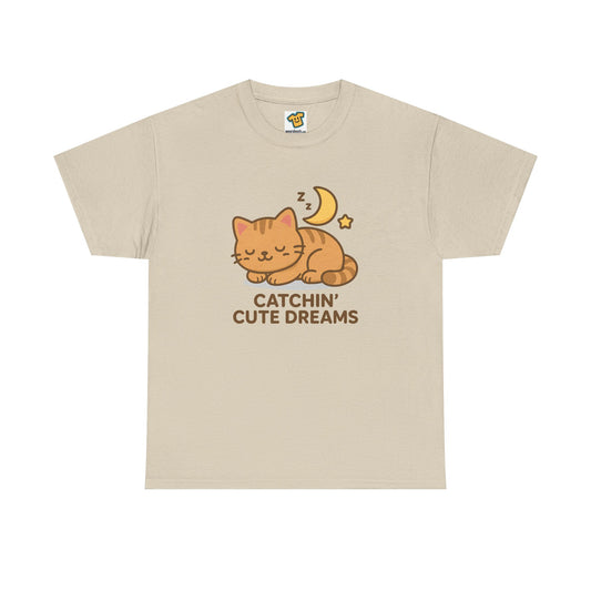 Cute Baby Cat Catchin' Dreams Tee, Cat Lover Gift, Fun T-Shirt, Animal Lover Apparel, Birthday Present, Cozy Casual Wear