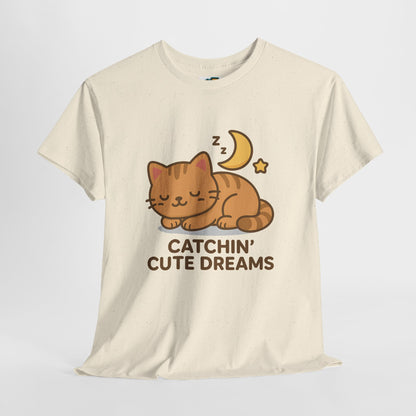 Cute Baby Cat Catchin' Dreams Tee, Cat Lover Gift, Fun T-Shirt, Animal Lover Apparel, Birthday Present, Cozy Casual Wear