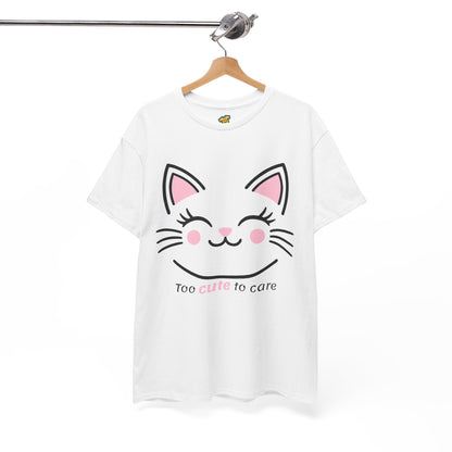 Cat Face Tee - Minimalist Kawaii Design - Too Cute to Care