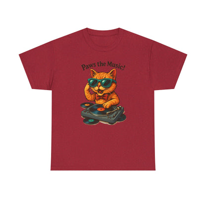Groovy DJ Cat T-Shirt - Paws the Music